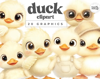 Gelbe Ente Clipart, eine glückliche Ente Geburtstag einladen, unsere kleine Ente ist, Entlein Clip Art PNG, Aquarell druckbare Einladung