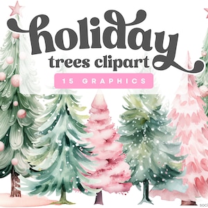Watercolor Clipart Trees Transparent PNG Files for Seasonal Projects and Designs
