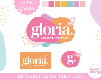 Canva Logo Template | Branding Kit Editable Canva Template - Etsy