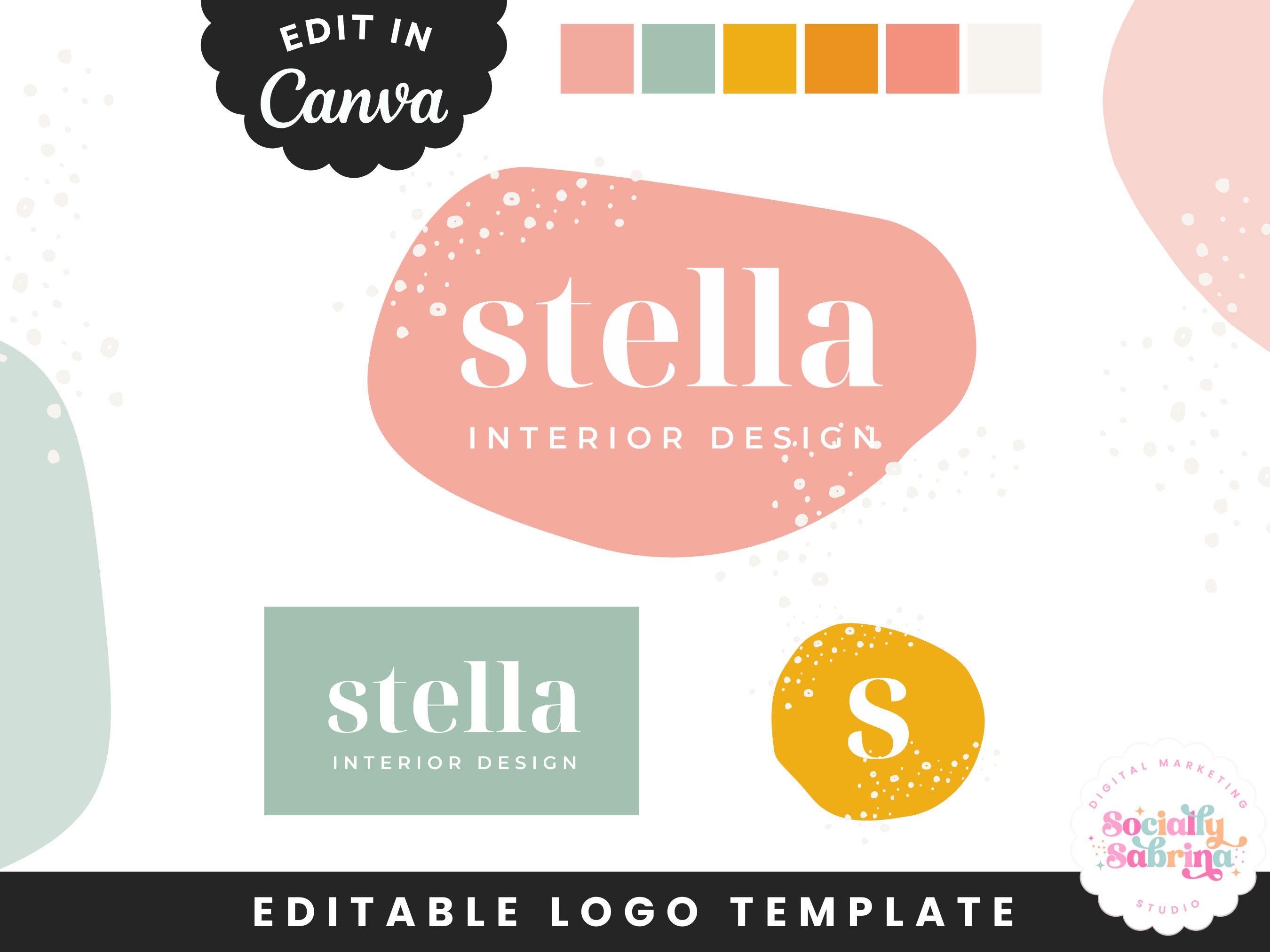 Canva Logo Template Branding Kit Editable Canva Template - Etsy