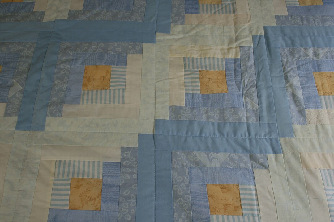 Handmade Quilted Bed Cover Made in log Cabin Etsy