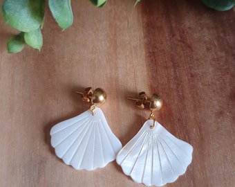 Boucles d'oreilles coquillage en nacre