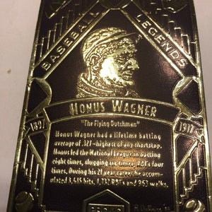 HONUS WAGNE "The Flying Dutchman" Brown Foil Baseball Card, MINT, L@@K!!!