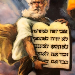 Vintage 9 1/2&quot; Plate, MOSES with the 10 COMMANDMENTS, made USA Magnificent, L@@K!!