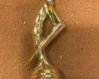 Nice PEDAL CAR 3 1/4&quot; Plastic Chrome Gold Hood Ornament, Unknown age/manufacturer, New Old Stock? Magnificent!!!