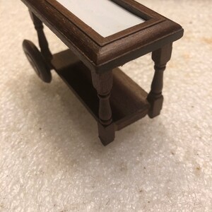 Vintage 1980's Dollhouse Miniature Dark Stained TEA CART #3205, Brand New,  MINT in Box!! WoW!!!