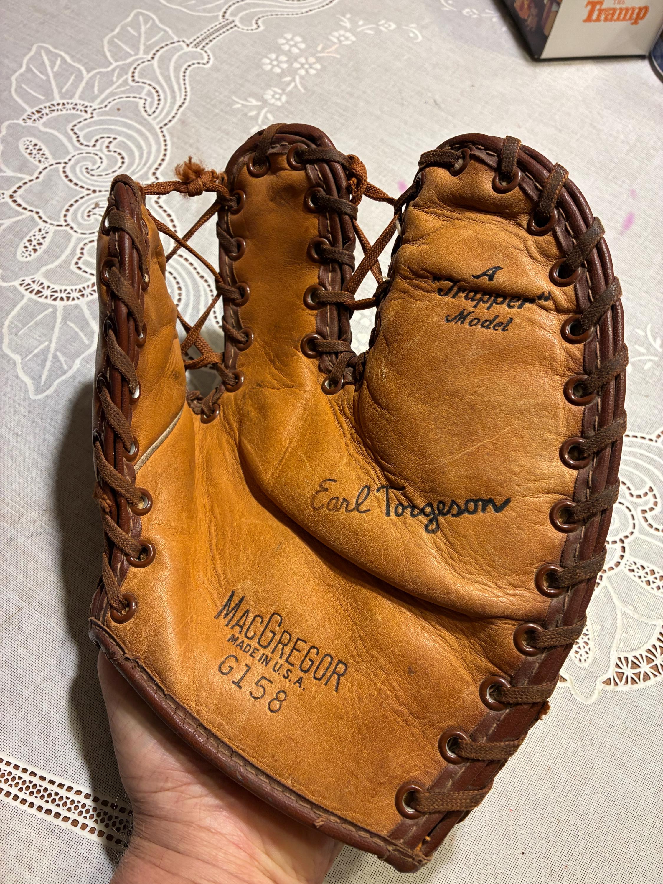 Gant de baseball vintage McKinnon Big League doigt fendu cuir gant