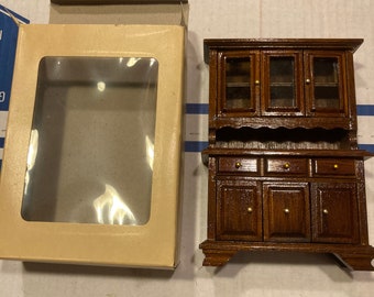 Vintage Concord Dollhouse "MEDIUM DARK" Dining Room Hutch"  #6156, #1806, NIB!! Deeply Discounted Prices!