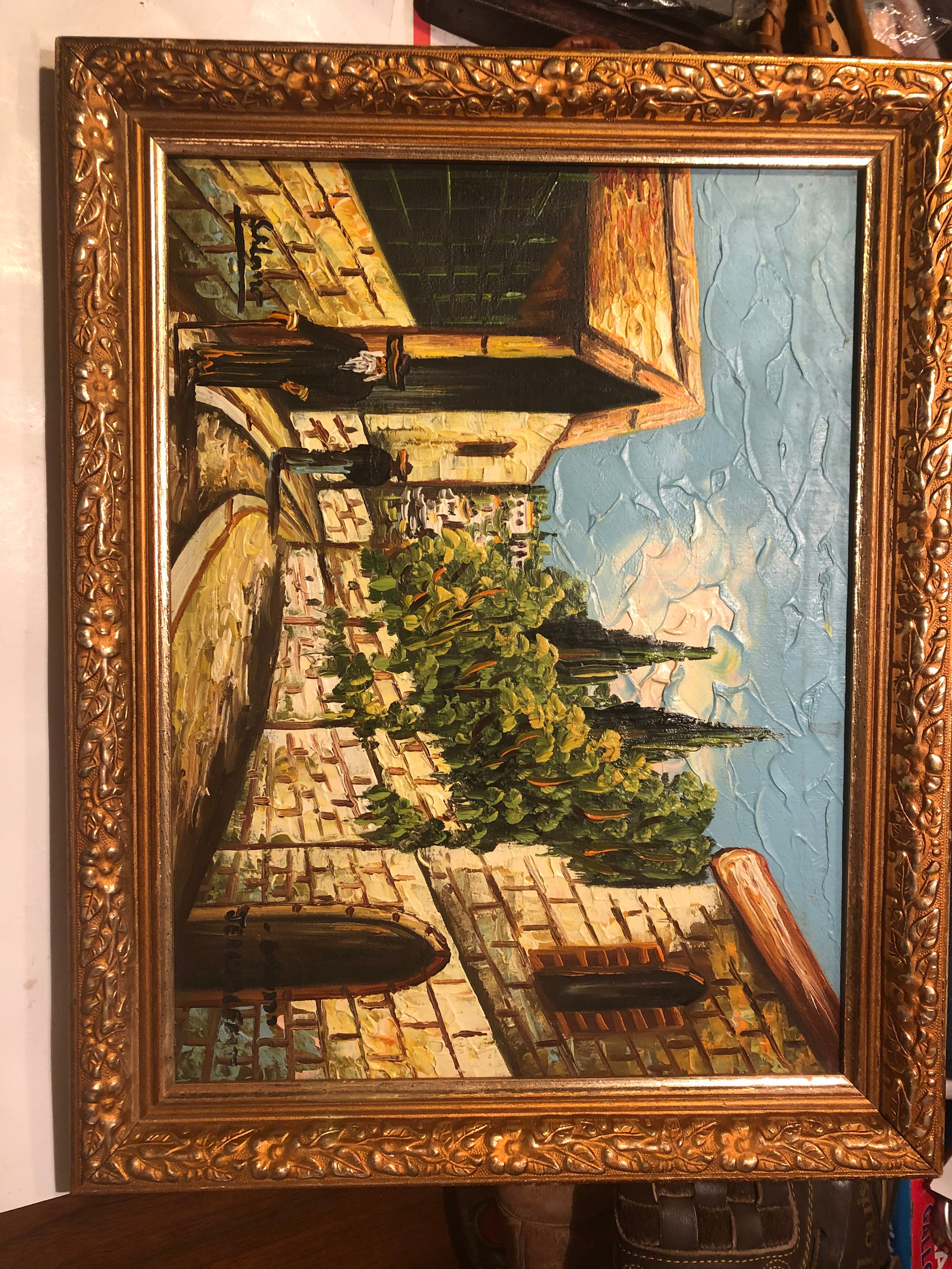 Magnificent Vintage Original Oil, Artist Signed | Shlomit, 18"x15" Street in Jerusalem, L@@k, Beautiful, Wow