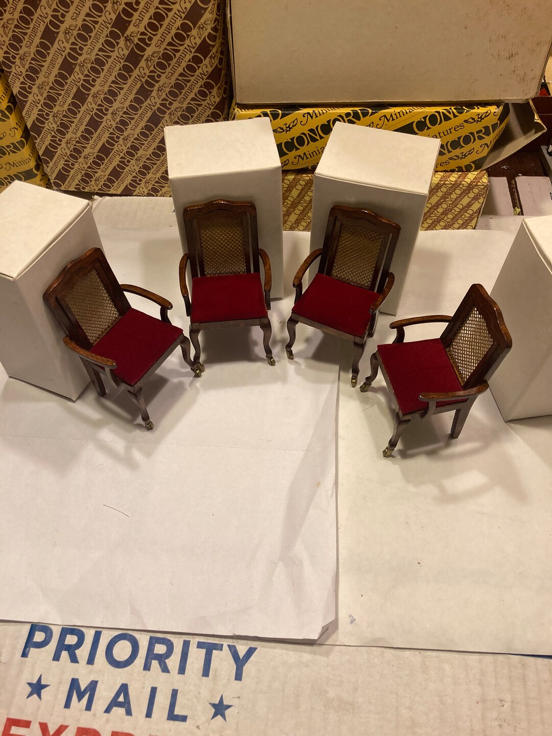 Vintage CONCORD Dollhouse Miniature 4 Nice Brown/maroon Wood Etsy