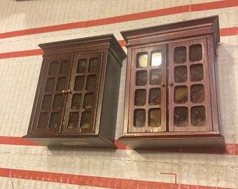 Vintage Concord Dollhouse 1 Glass Doored Cabinet, CHOICE of BROWN or MAROON!! Deeply Discounted Prices!