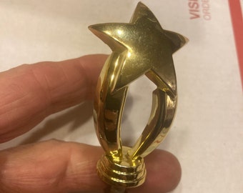 Mooie TRAPAUTO 3" Chrome Gold STAR Hood Ornament, onbekende leeftijd/fabrikant, nieuwe oude voorraad? Prachtig!!!