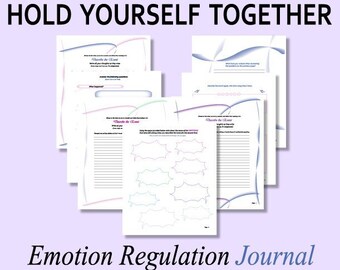 Emotion Regulation Journal (for Self Awareness/Personal Growth/Self Help)   Digital Download, Printable