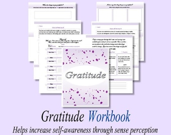 Gratitude Workbook  (for Self Awareness & Personal Development)   Digital Download, Printable