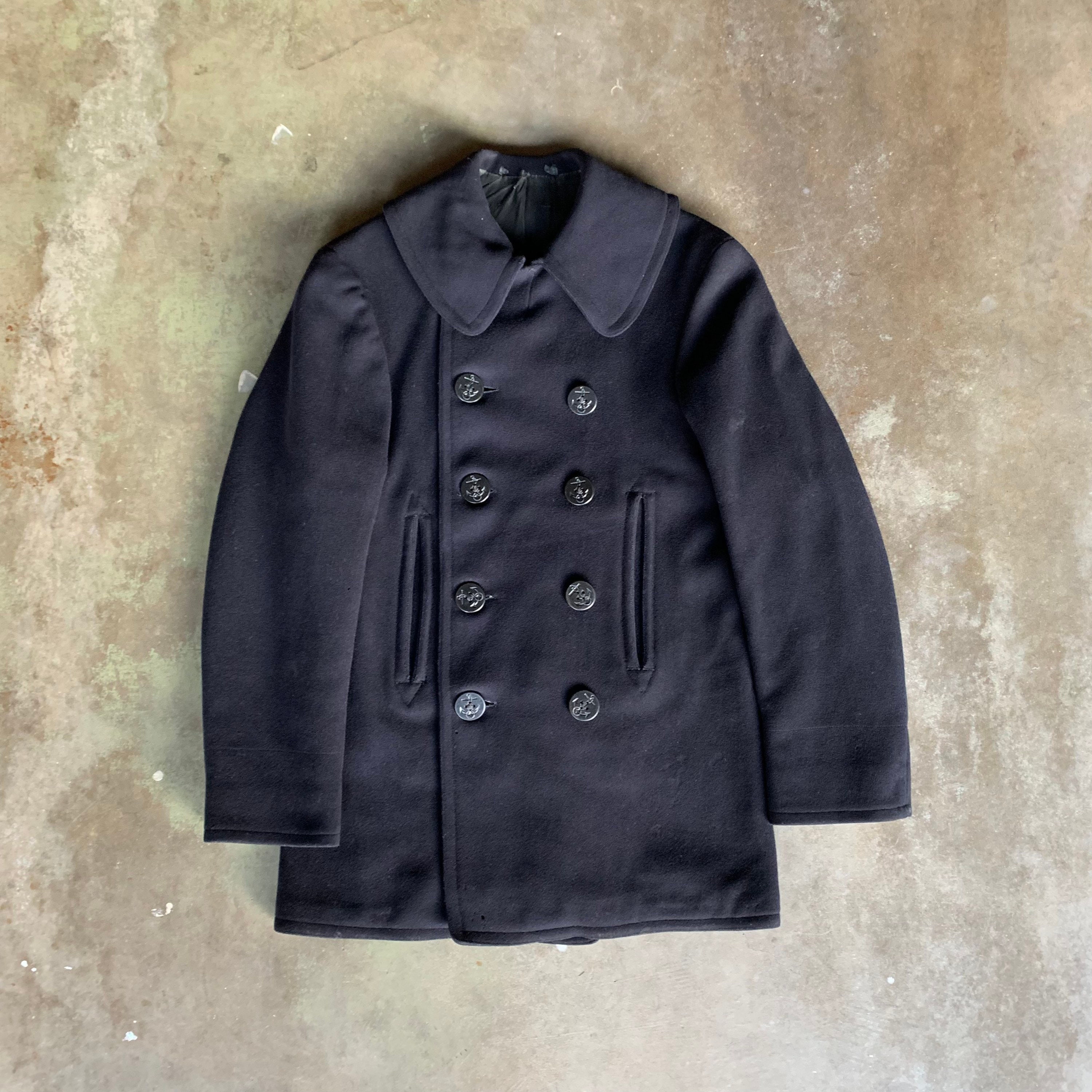 1940s Navy Pea Coat - Etsy