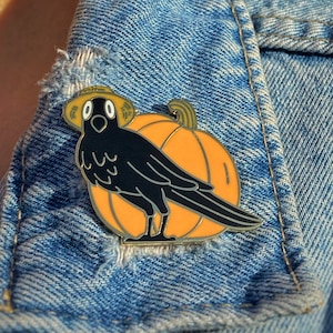 Traveling Crow Enamel Pin
