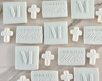Baptism Cookies Christening Cookies Mini Sugar Cookies / Boy Girl Communion Cookies