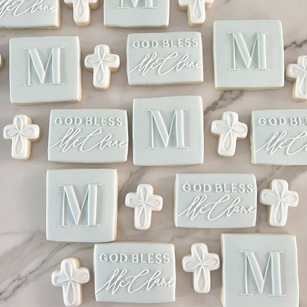 Baptism Cookies Christening Cookies Mini Sugar Cookies / Boy Girl Communion Cookies