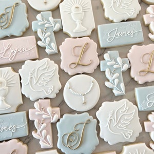 Communion Cookies Confirmation Cookies Mini Sugar Cookies / Boy Girl Baptism Cookies