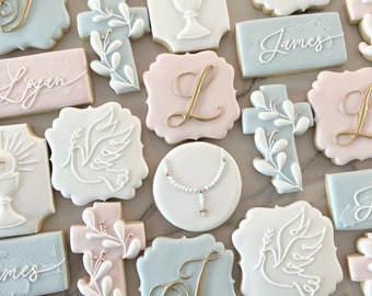 Communion Cookies Confirmation Cookies Mini Sugar Cookies / Boy Girl Baptism Cookies