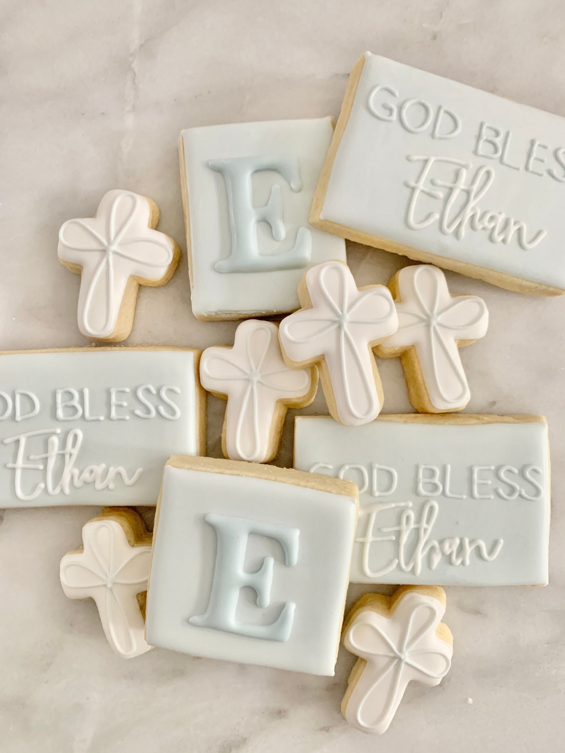 Baptism Sugar Cookies Christening Mini Decorated Sugar Cookies Etsy