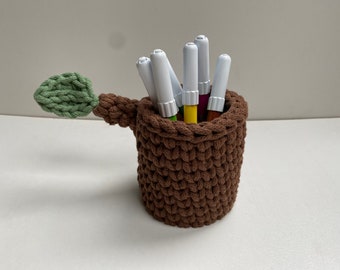 gehaakte mand, natuurlijke blokvorm, container, handgemaakt, perfect voor kinderen of huisdecoratie