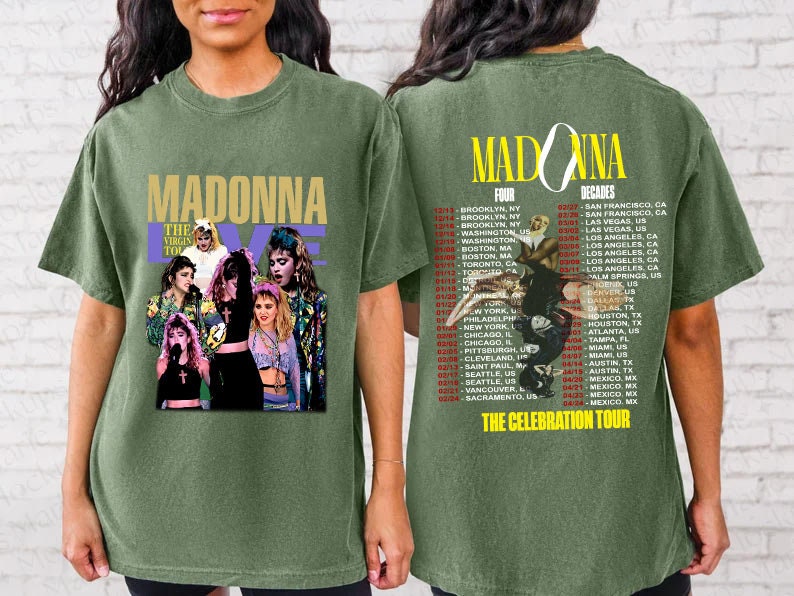 Discover Madonna The Celebration Tour Four Decades Music Tour 2024 Shirt, Madonna Fan Gifts