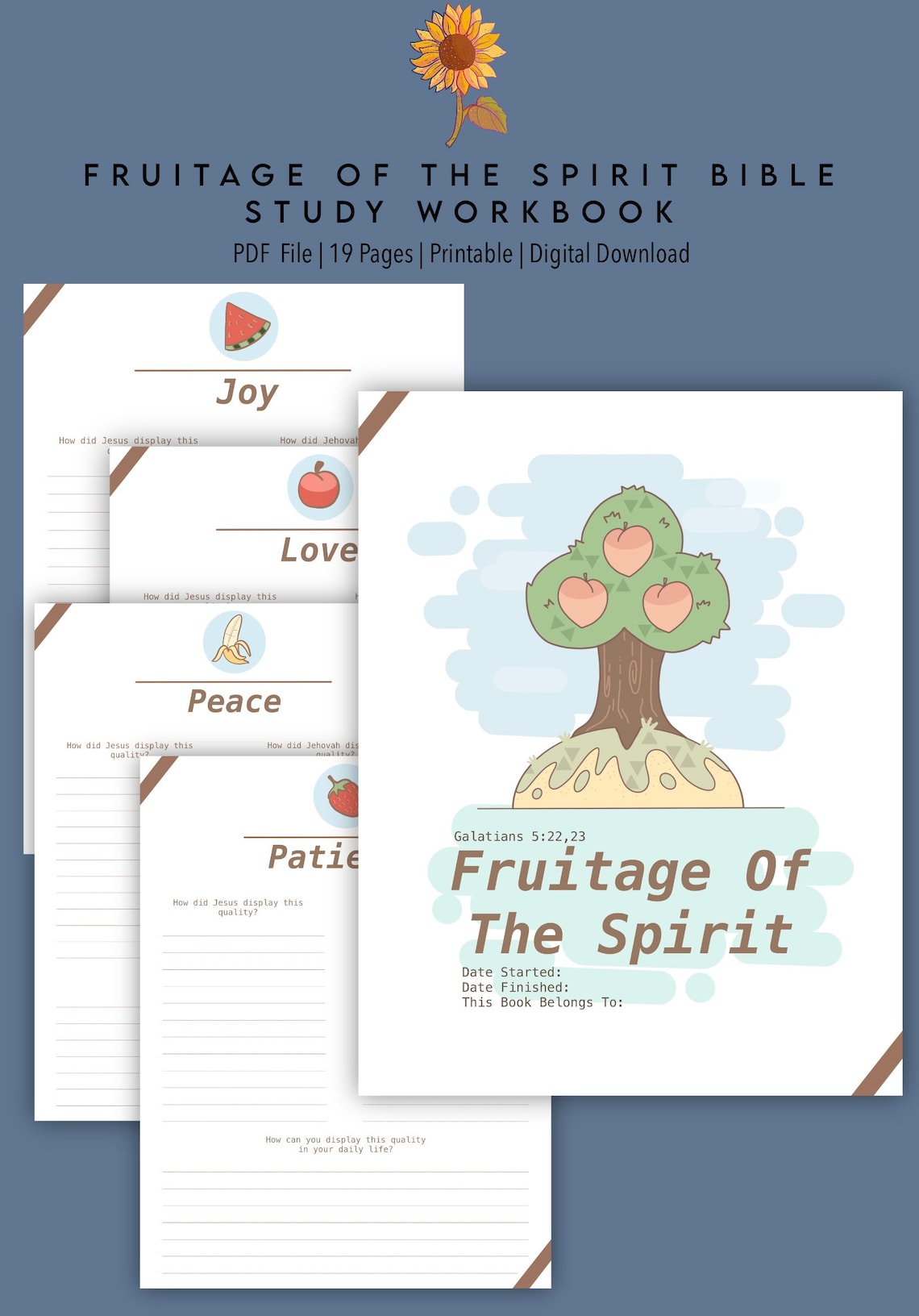 Fruitage of the Spirit Bible Study Meditation Workbook Etsy