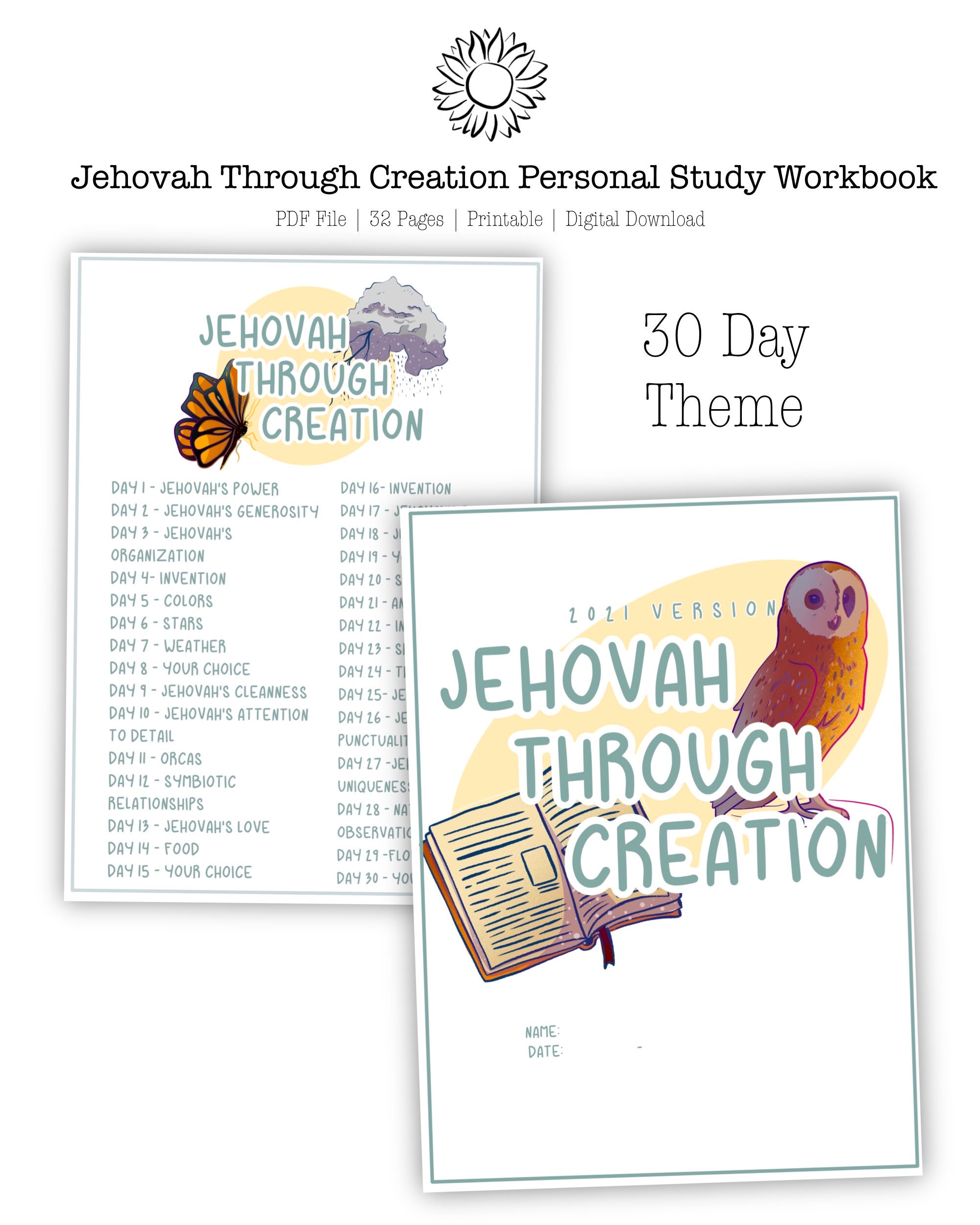 Jehovah’s Witnesses Creation Workbook - Jehovah Through Creation 30 D…