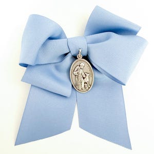 Saint Francis of Assisi. Silver plated crib medallion. Baby crib medallion. Baby protection. Catholic gift. Baby brooch. Baby boy medallion
