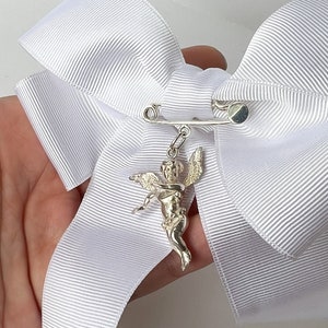 Baby-Medaillon. Babybett-Medaillon. Babyschutzmedaillon. Baby-Geschenk. Religiöses Geschenk. Schutzengel-Medaillon. Baby-Brosche