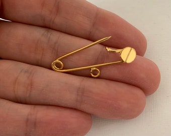 24k Gold plated baby safety pin. Baby safety pin no charms.
