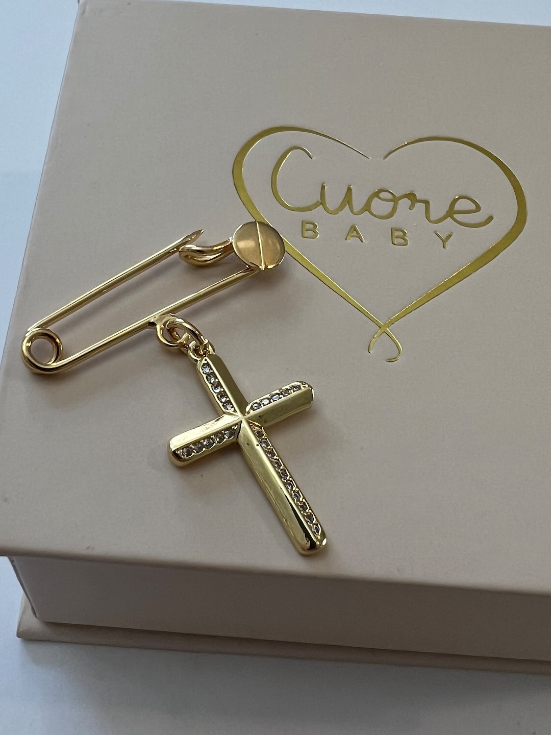 24K Baby Safety Pin Gold Plated. Pin Brooch. Baby Protection. Stroller ...