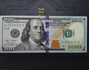 Super fancy solid serial number note LL 11111111 I usd100 2009