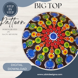 Zelfstudie Z Dot-ontwerpen stippenmandala | Stapsgewijze instructies | Digitale download | Puntjespatroon