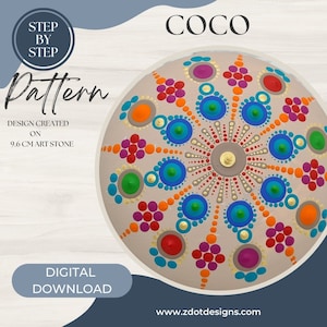 Z Dot Designs Dot Mandala Tutorial | Step-by-Step Instructions | Digital Download | Dotting Pattern