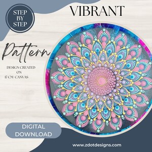 Z Dot Designs Dot Mandala Handledning | Steg-för-steg-instruktioner | Digital nedladdning | Prickmönster