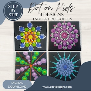 Z Dot Designs Dot Mandala Tutorial | Step-by-Step Instructions | Digital Download | Dotting Pattern