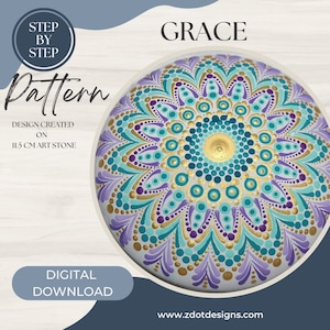 Z Dot Designs Dot Mandala Tutorial | Step-by-Step Instructions | Digital Download | Dotting Pattern
