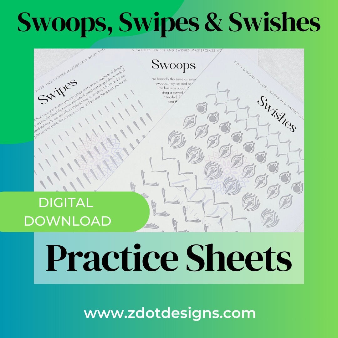 Digital Download PDF Swoops, Swipes and Swishes Practice Sheets Dot ...