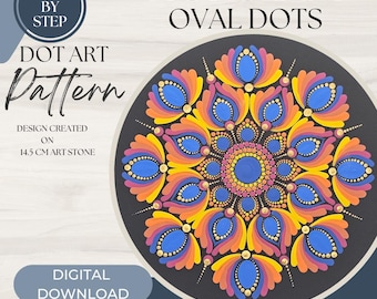 Z Dot Designs Dot Mandala Tutorial | Step-by-Step Instructions | Digital Download | Dotting Pattern | Oval Dots