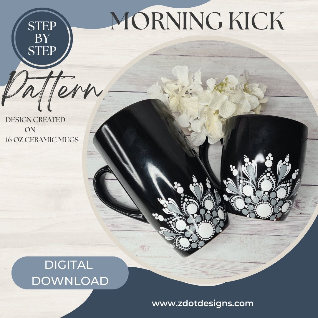 Dot Mandala Downloadable PDF Pattern - Delight - Wrap Around Mug