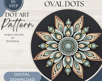 Z Dot Designs Dot Mandala Tutorial | Step-by-Step Instructions | Digital Download | Dotting Pattern | Oval Dots