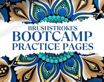 Digital Download PDF | Brushstrokes Practice Sheets | Dot Mandala Painting |Z Dot Designs