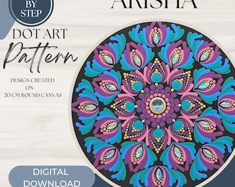 Z Dot Designs Dot Mandala Tutorial | Step-by-Step Instructions | Digital Download | Dotting Pattern