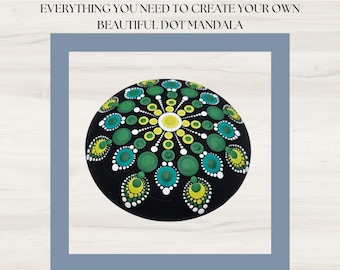Beginner Dot Mandala Painting Kit | DIY Mindful Art Set | Mandala Dotting Tools & Paint Included
