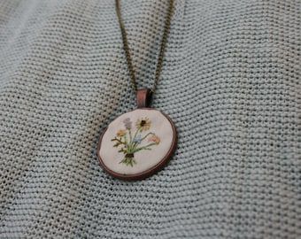 Floral Embroidered Necklace