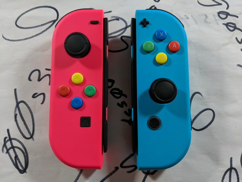 pink and blue joycons