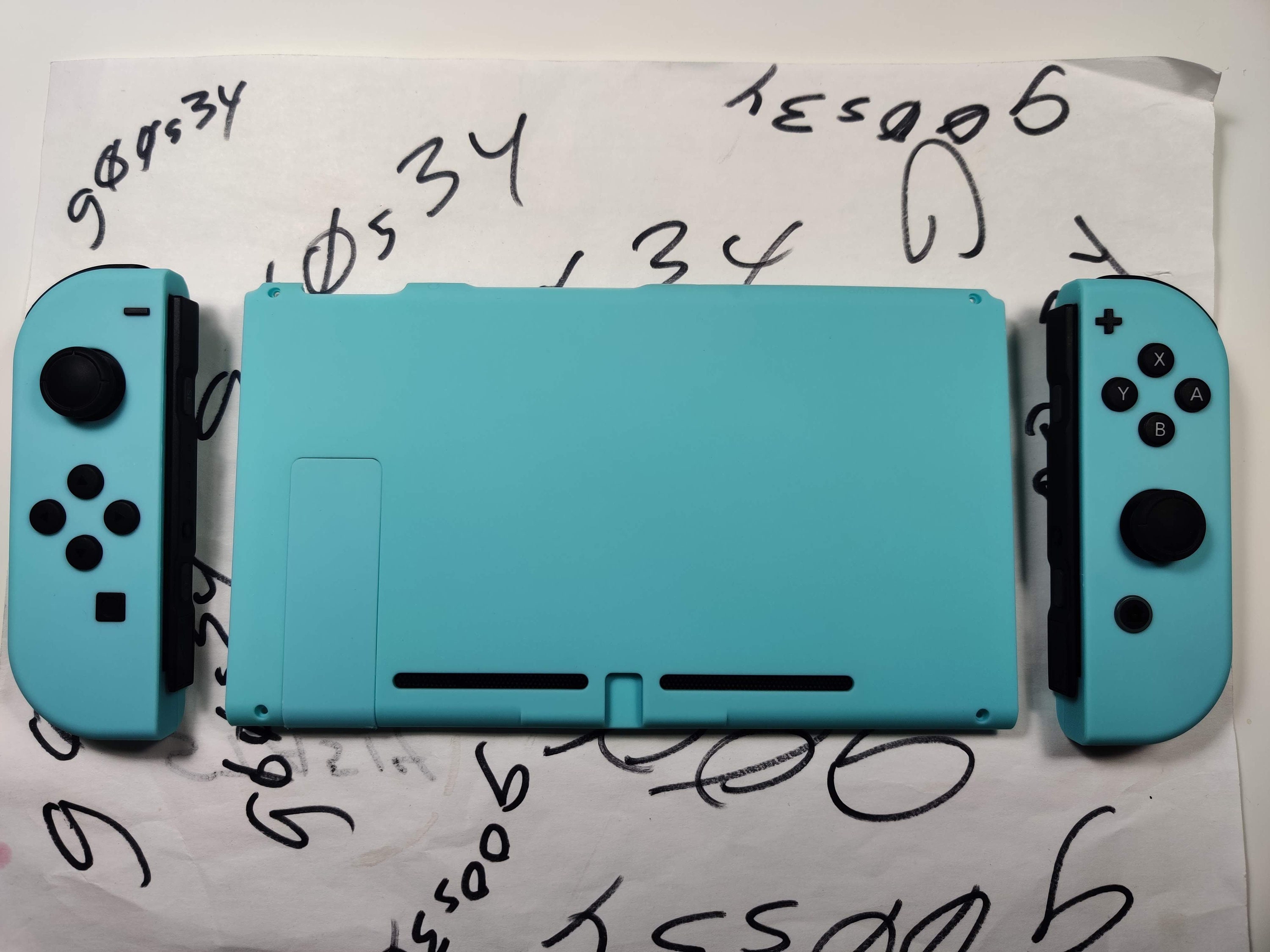New Nintendo Switch Custom Aqua Blue Joycons and Backplate Etsy