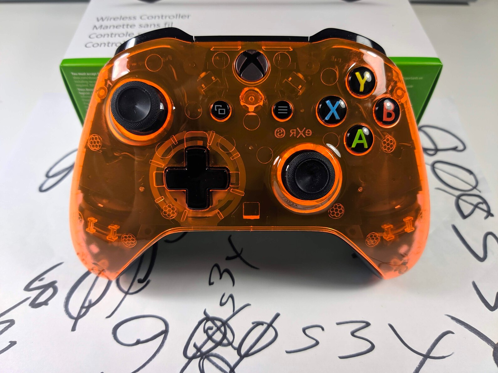 New Custom Xbox One Clear Orange Wireless Controller Etsy